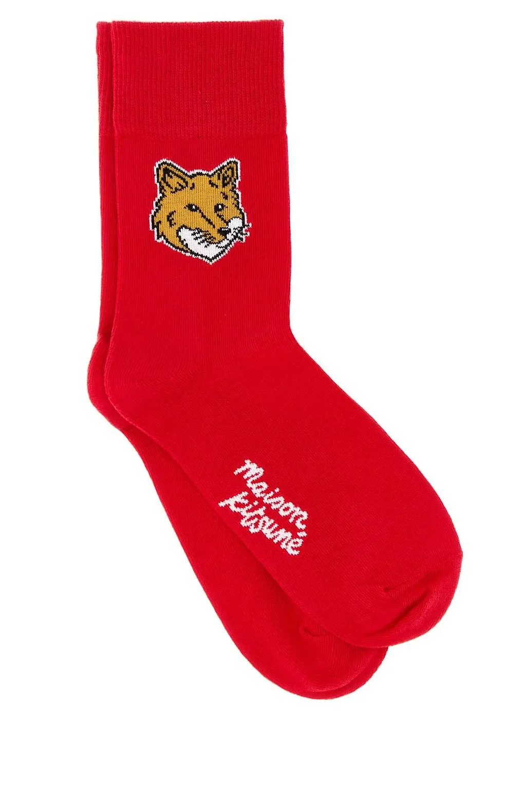 Maison Kitsuné Fox Head Intarsia-Knit Socks
