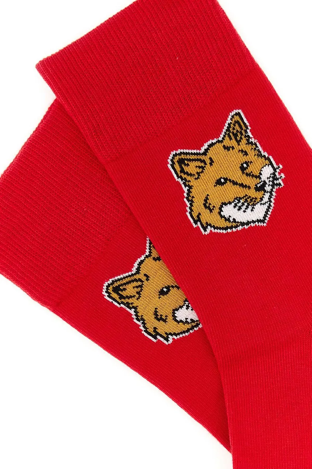 Maison Kitsuné Fox Head Intarsia-Knit Socks
