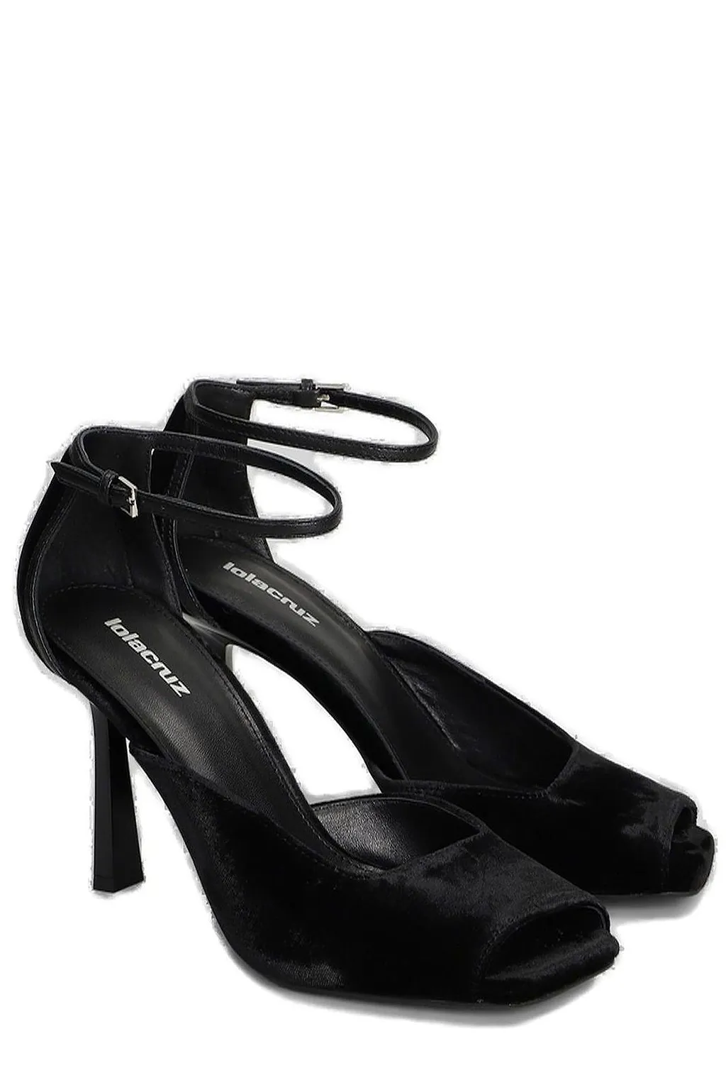 Lola Cruz Velvet Heeled Sandals