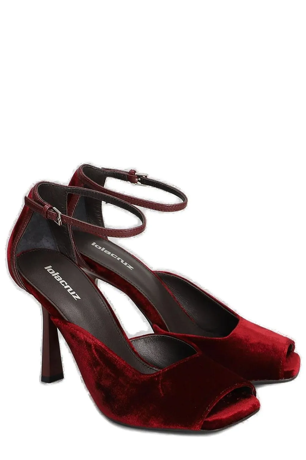Lola Cruz Velvet Heeled Sandals