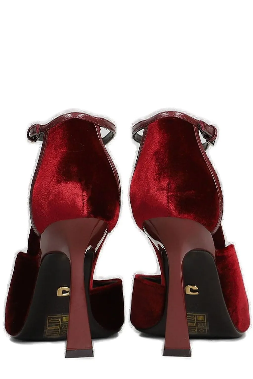 Lola Cruz Velvet Heeled Sandals