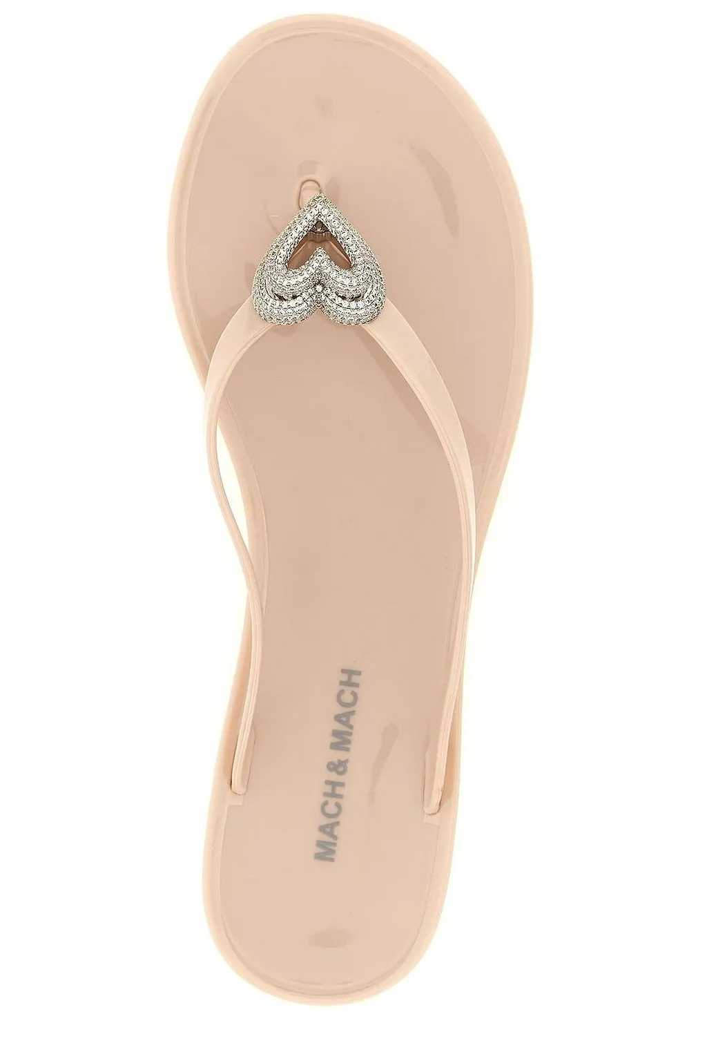 Mach & Mach Double Heart Embellished Flip-Flops