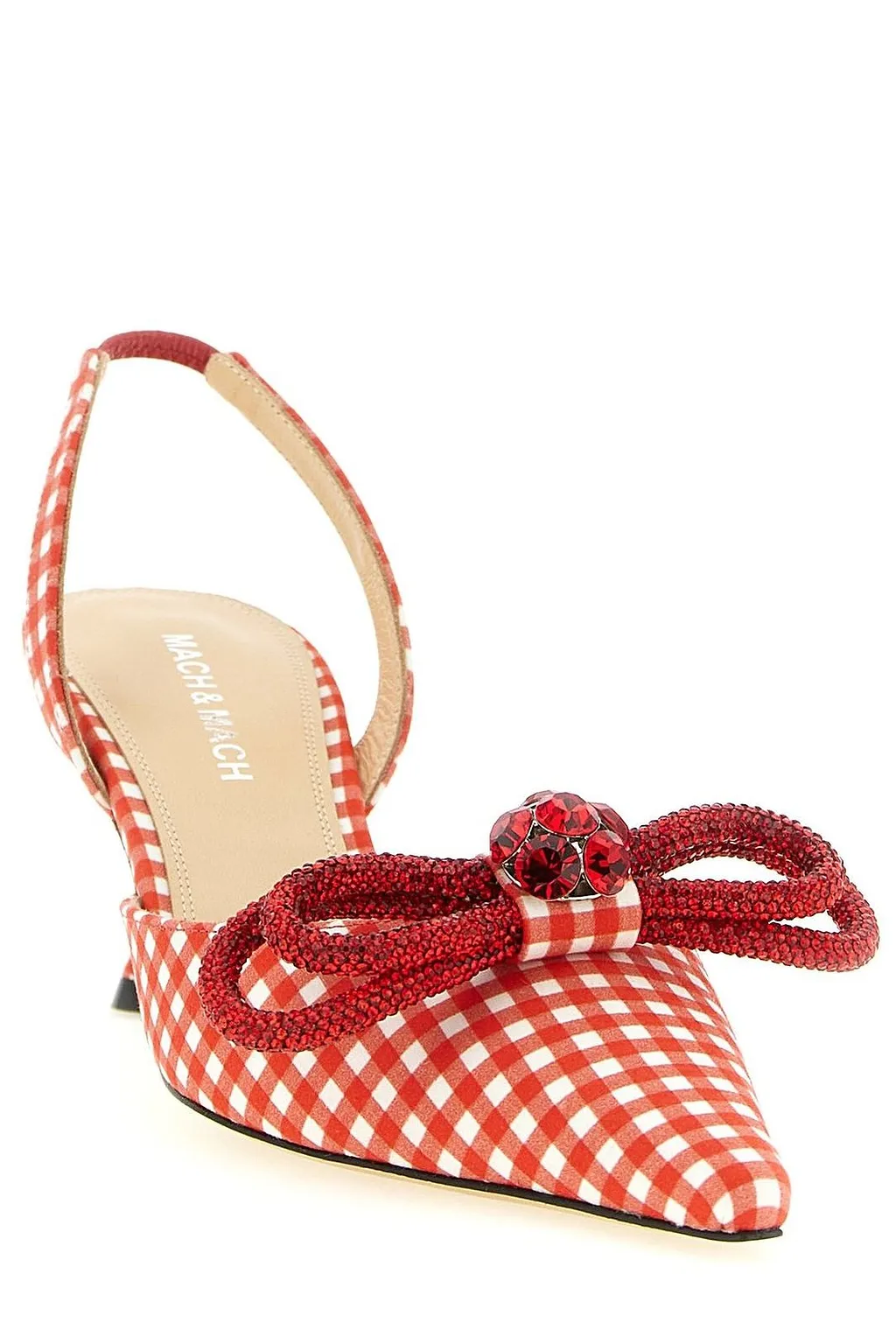 Mach & Mach Double Bow Slingback Heeled Pumps