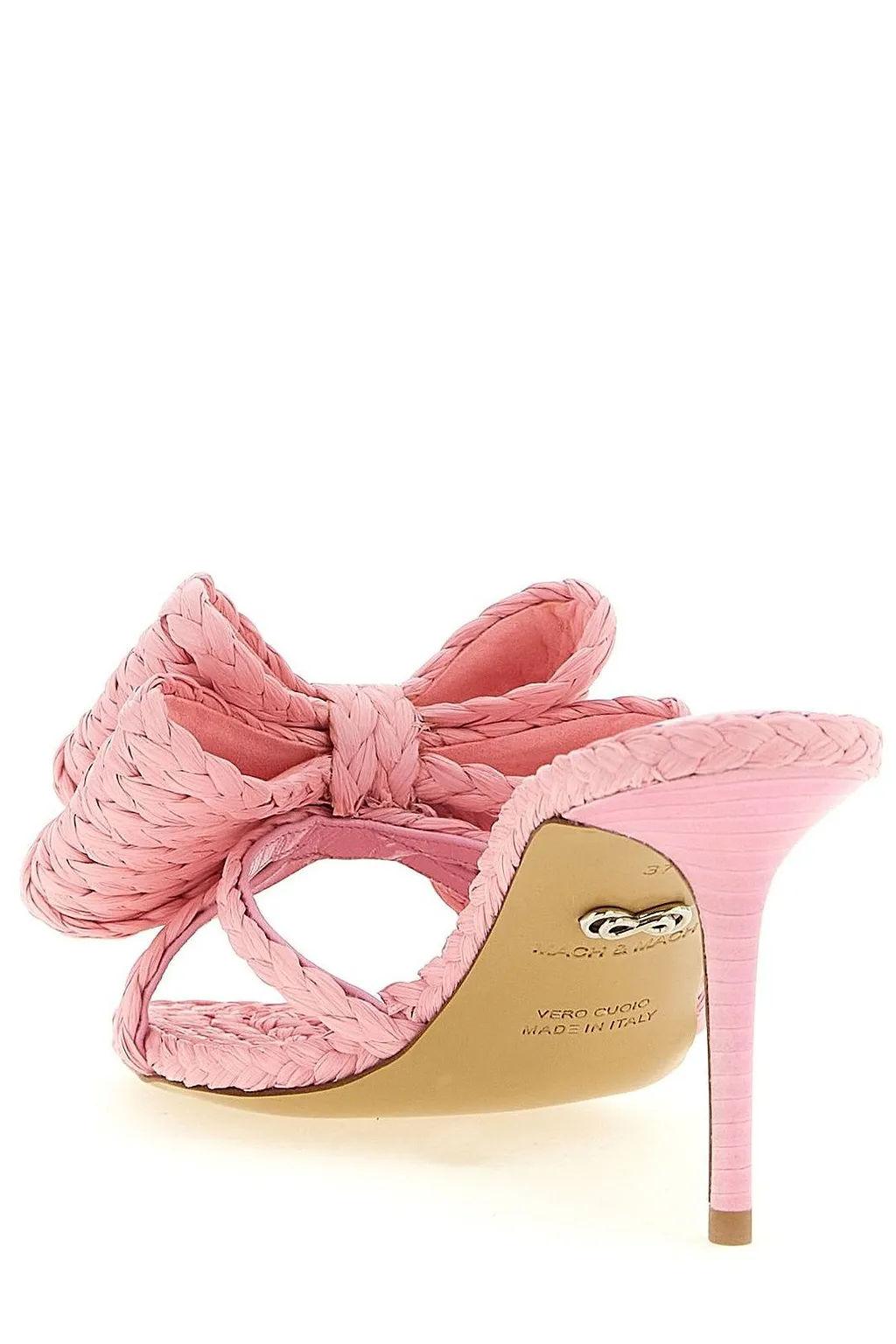 Mach & Mach Le Cadeau Bow Raffia Mules