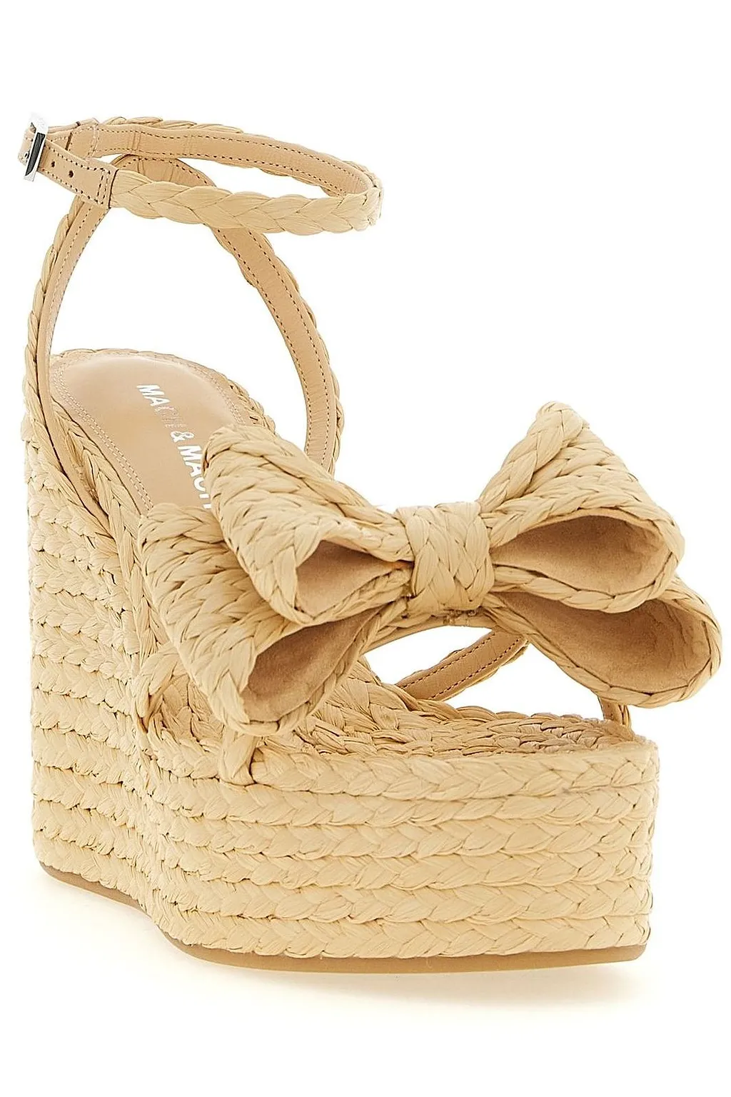 Mach & Mach Le Cadeau Bow Wedge Sandals