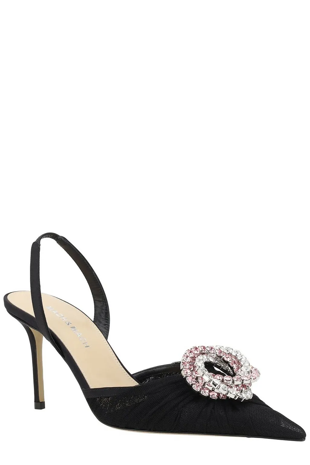 Mach & Mach Pointed-Toe Embellished Slingback Pumps