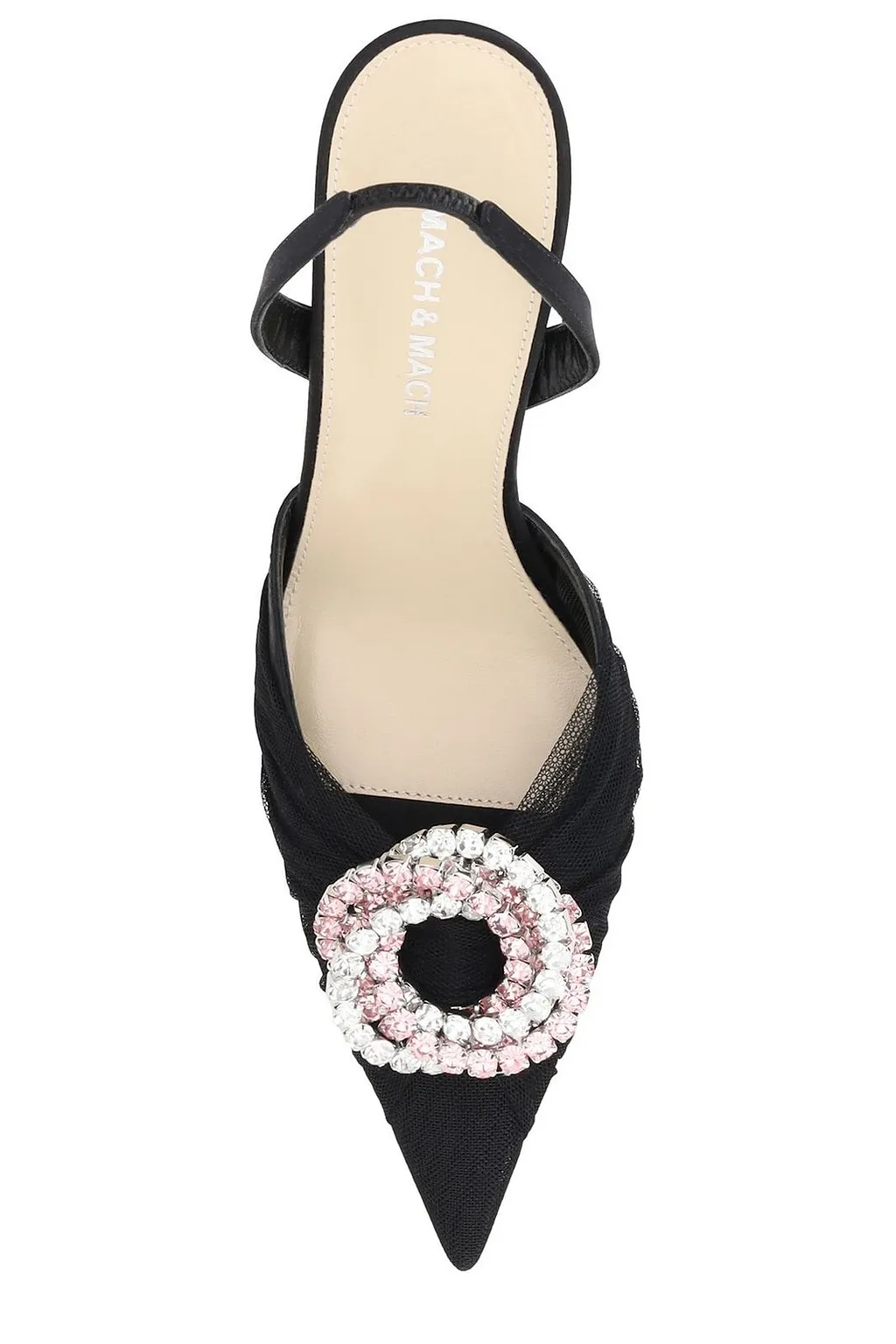 Mach & Mach Pointed-Toe Embellished Slingback Pumps