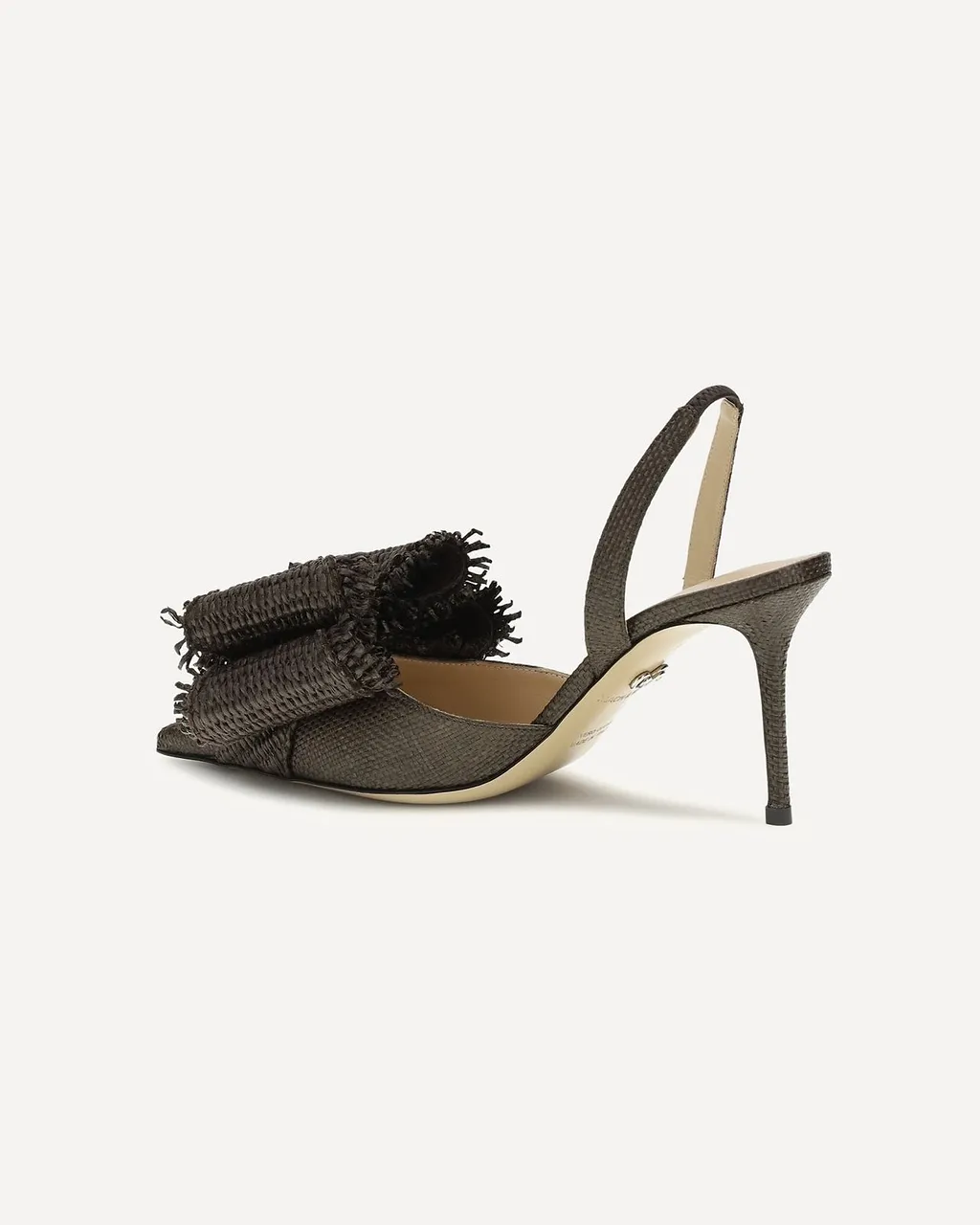 Mach & Mach Le Cadeau Raffia Bow Heeled Pumps