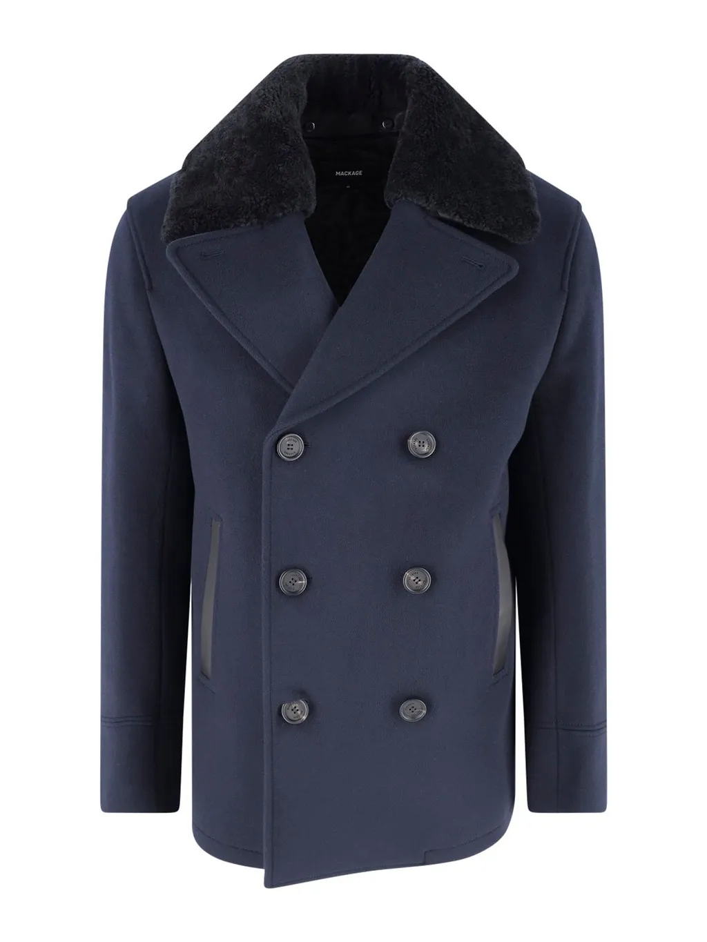 Mackage Colez Shearling Collar Peacoat