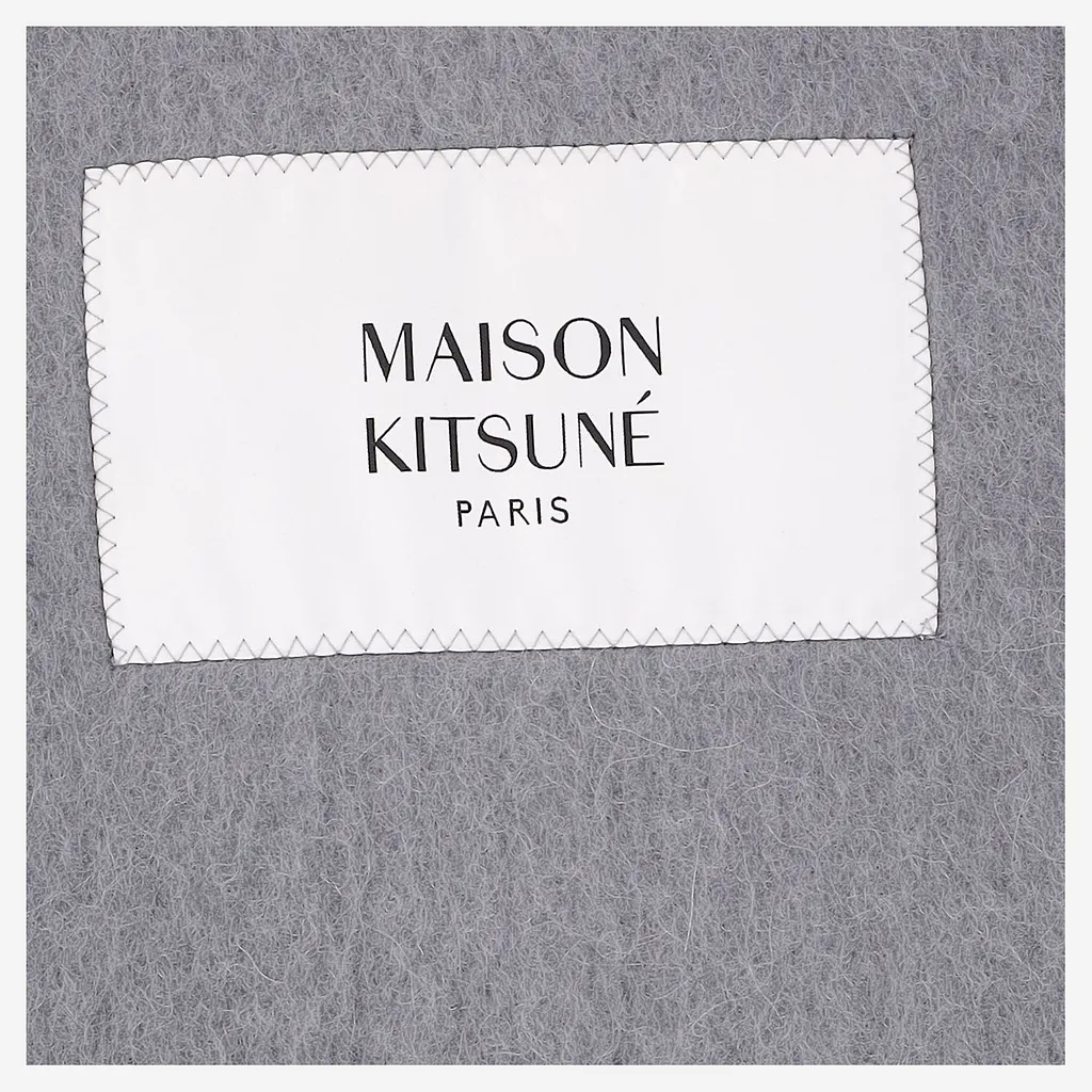 Maison Kitsuné Logo Patch Fringed Scarf
