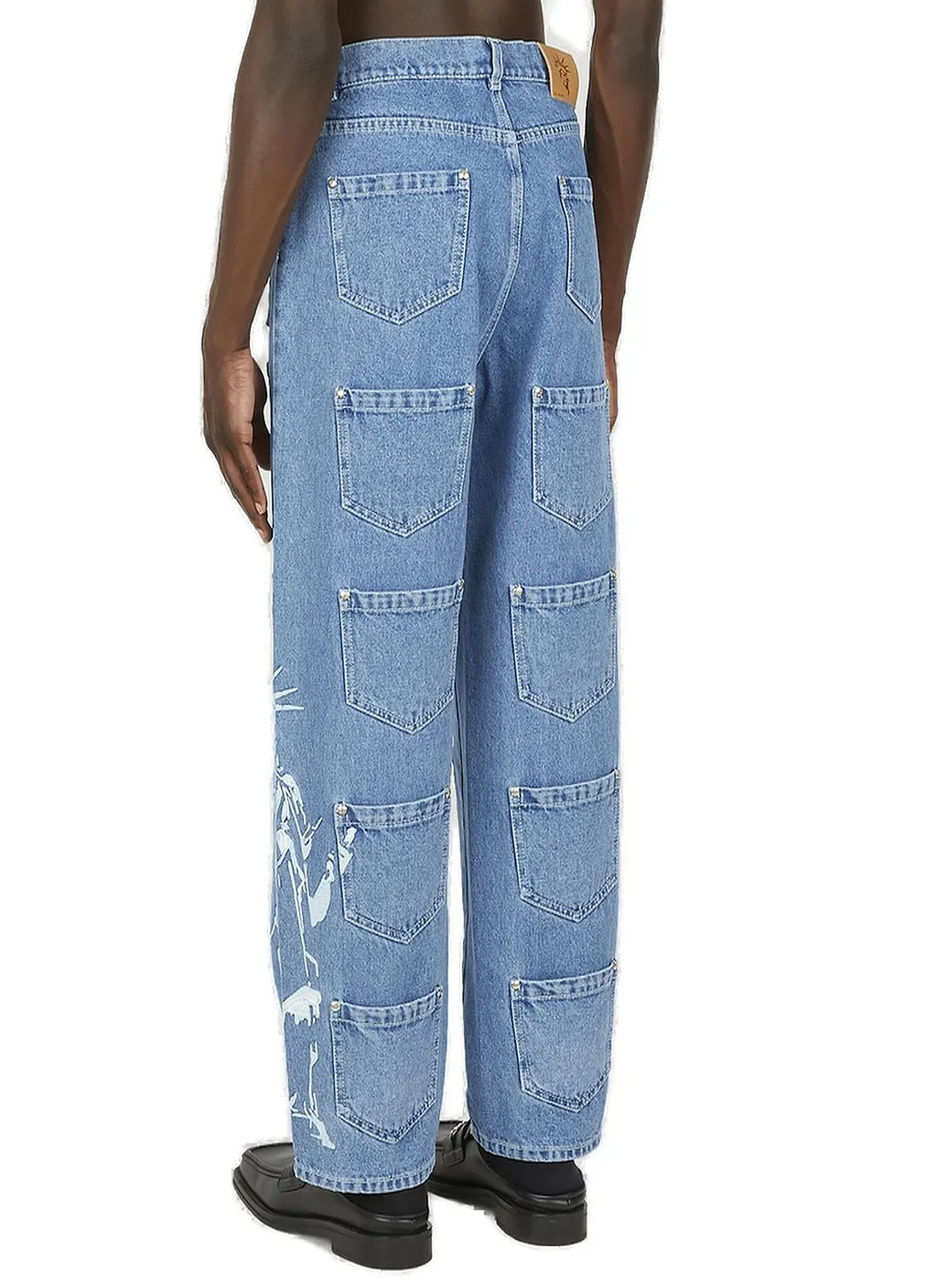 Lourdes Graphic-Printed Cargo Jeans