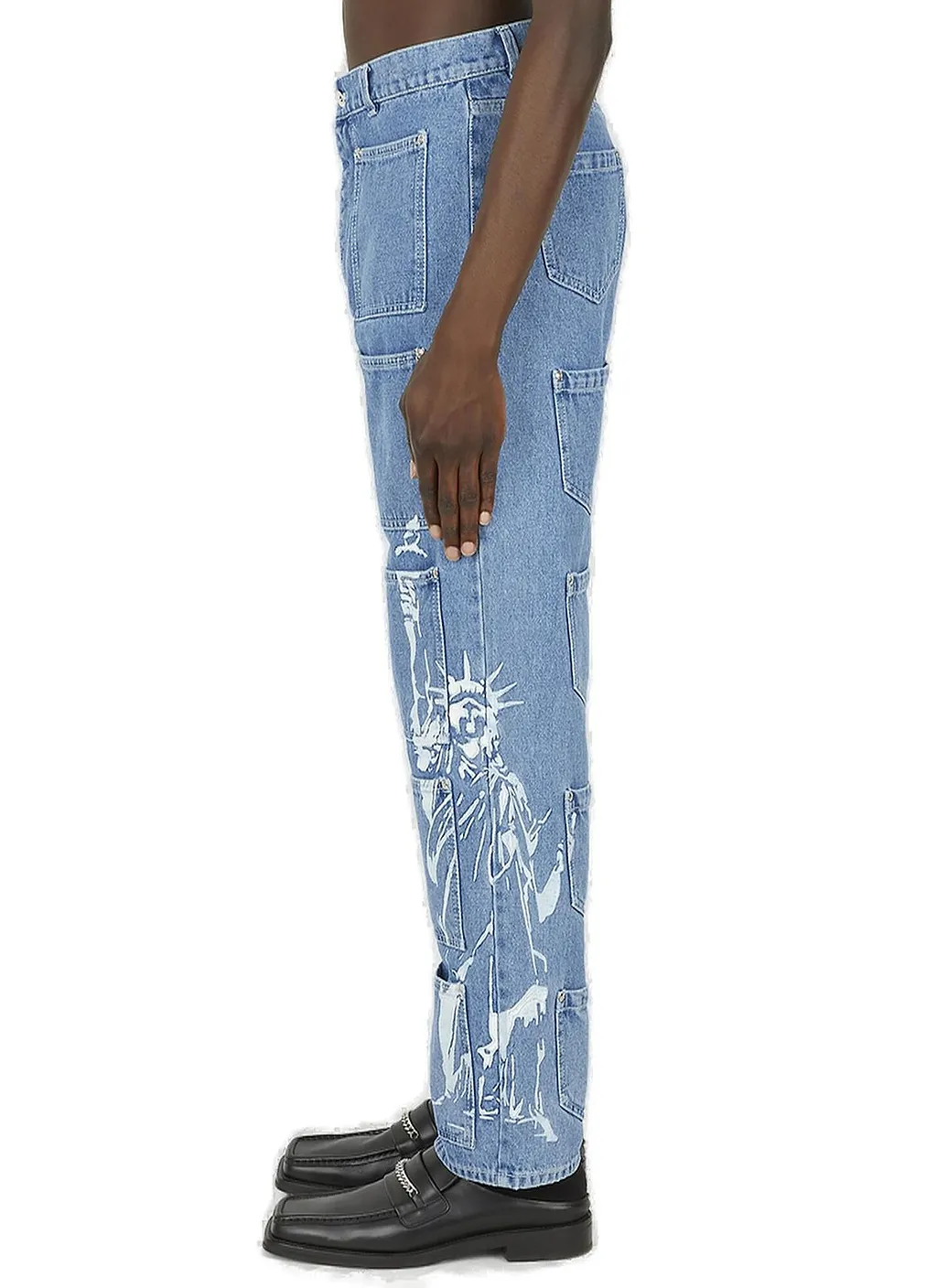 Lourdes Graphic-Printed Cargo Jeans