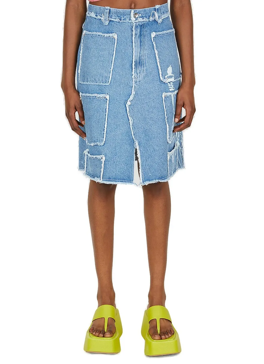 Lourdes Raw Edge High Waist Skirt