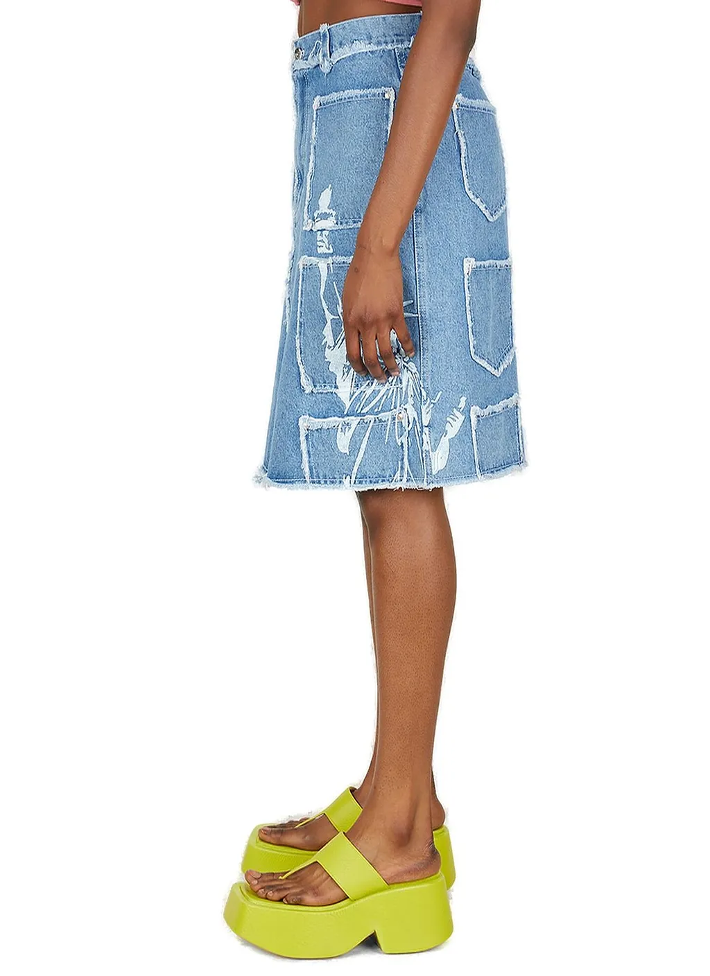 Lourdes Raw Edge High Waist Skirt