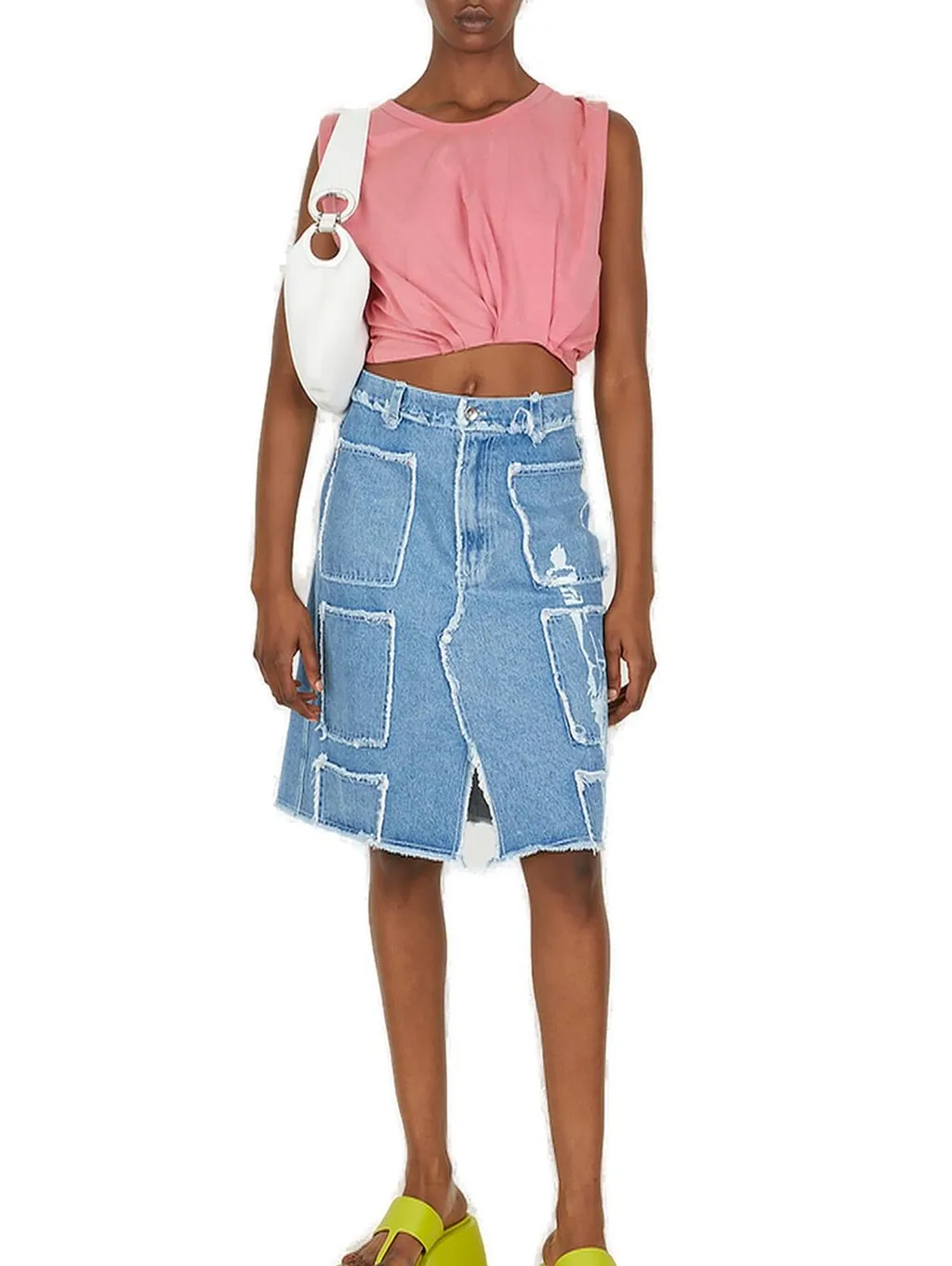 Lourdes Raw Edge High Waist Skirt