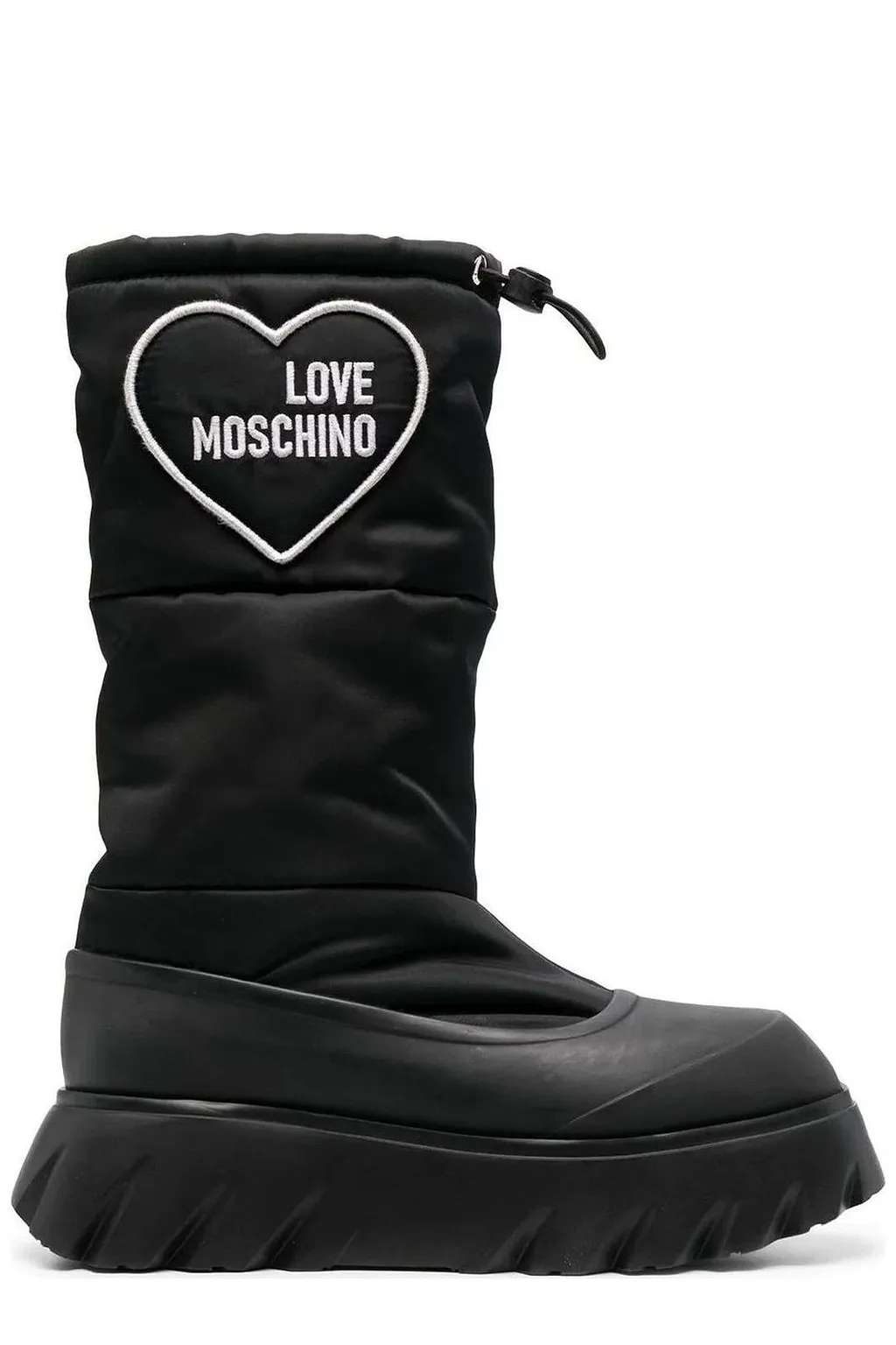 Love Moschino Heart-Patch Heeled Ankle Boots
