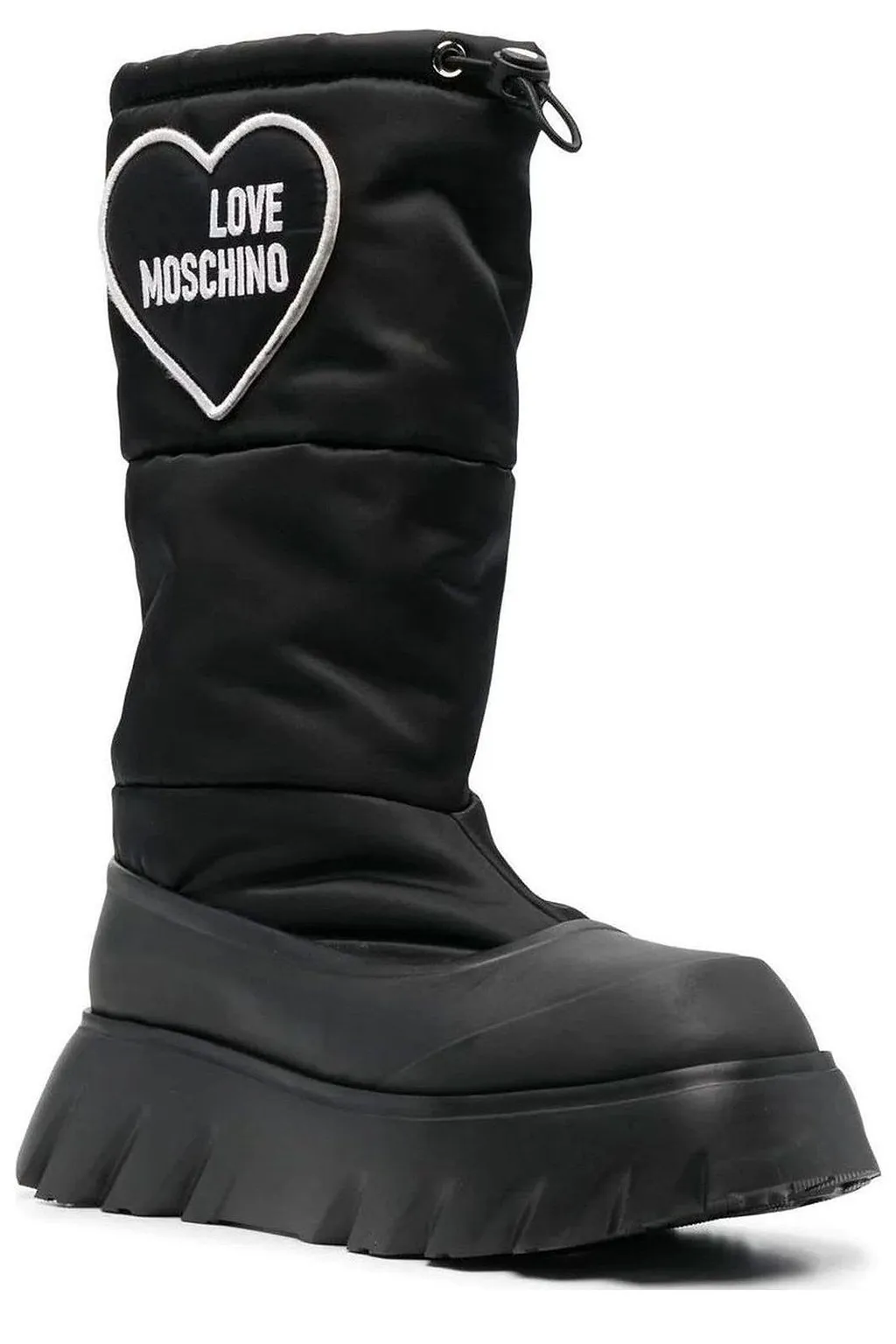 Love Moschino Heart-Patch Heeled Ankle Boots