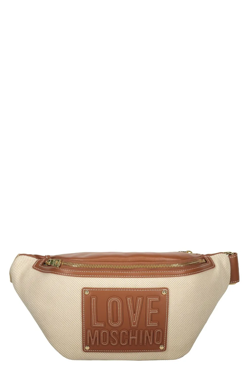 Love Moschino Logo-Patch Canvas Belt Bag