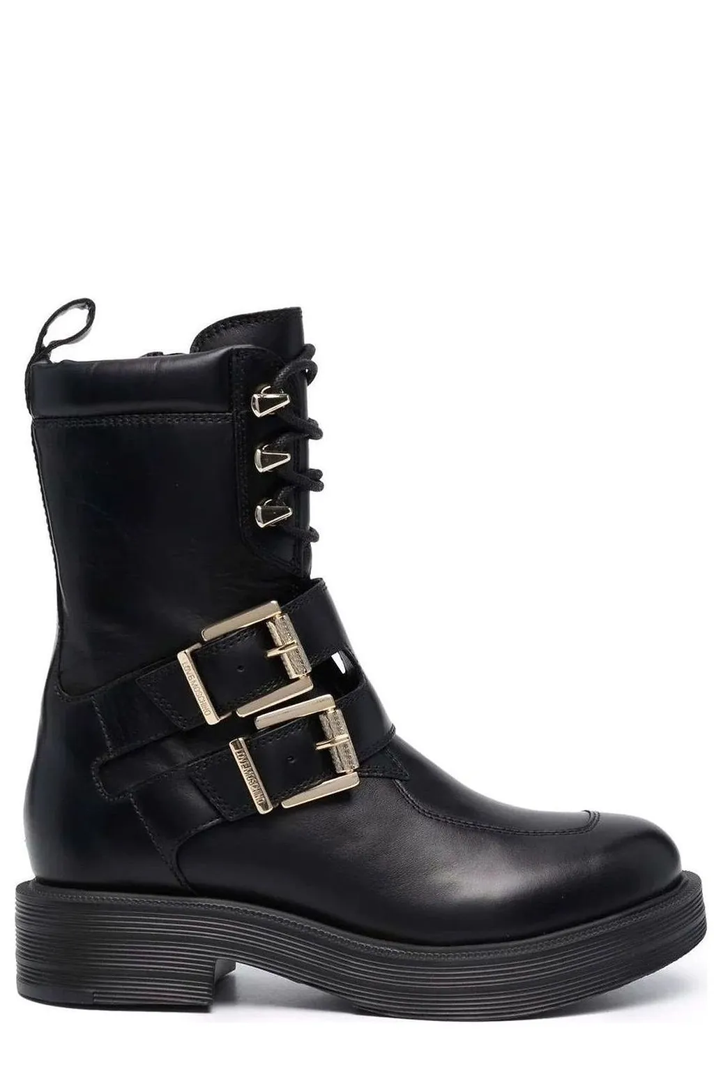 Love Moschino Buckled Lace-Up Boots