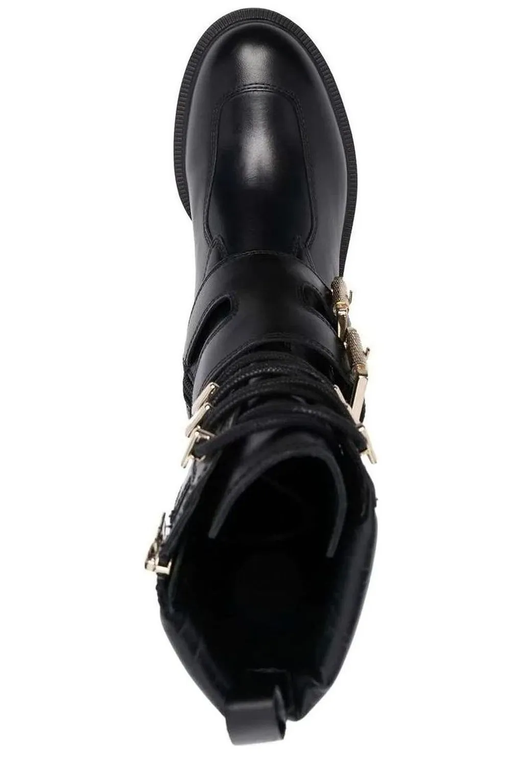 Love Moschino Buckled Lace-Up Boots