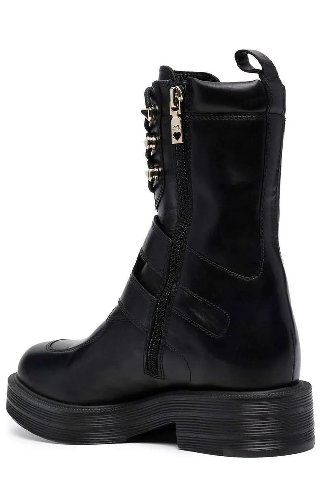 Love Moschino Buckled Lace-Up Boots