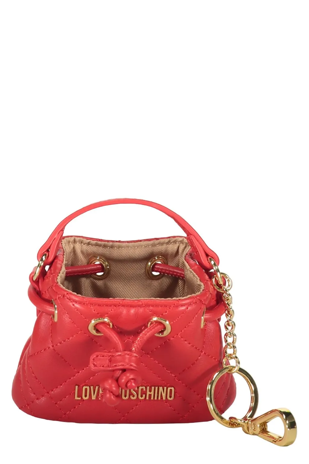 Love Moschino Quilted Mini Bucket Keychain