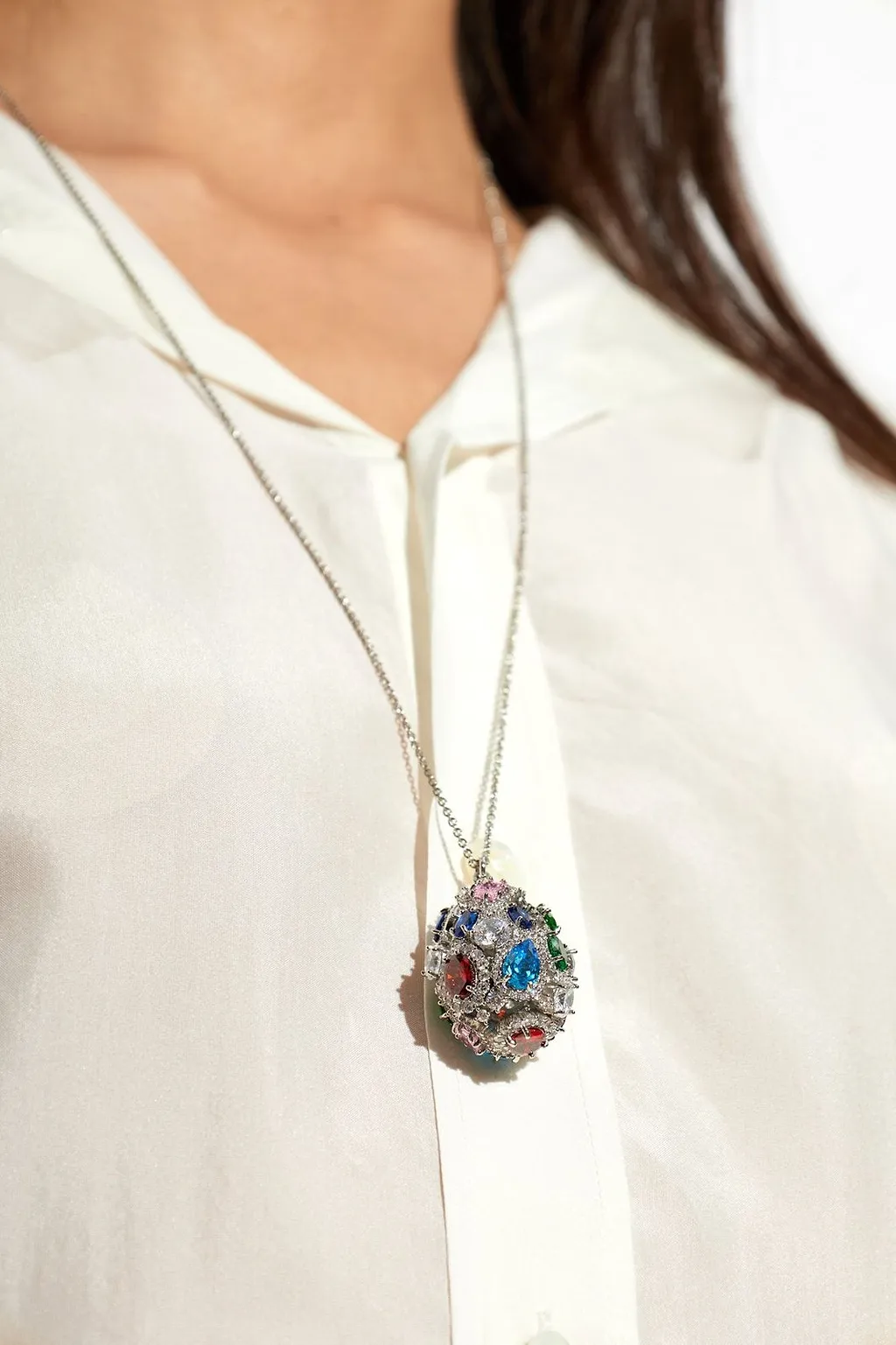 Maison Margiela Crystal Pendant Necklace