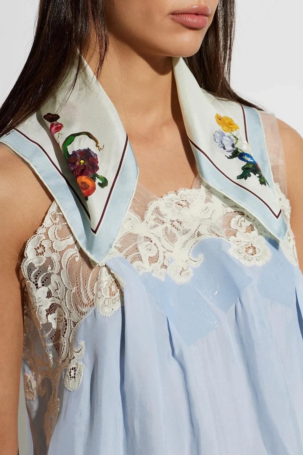 Maison Margiela Floral Print Silk Scarf