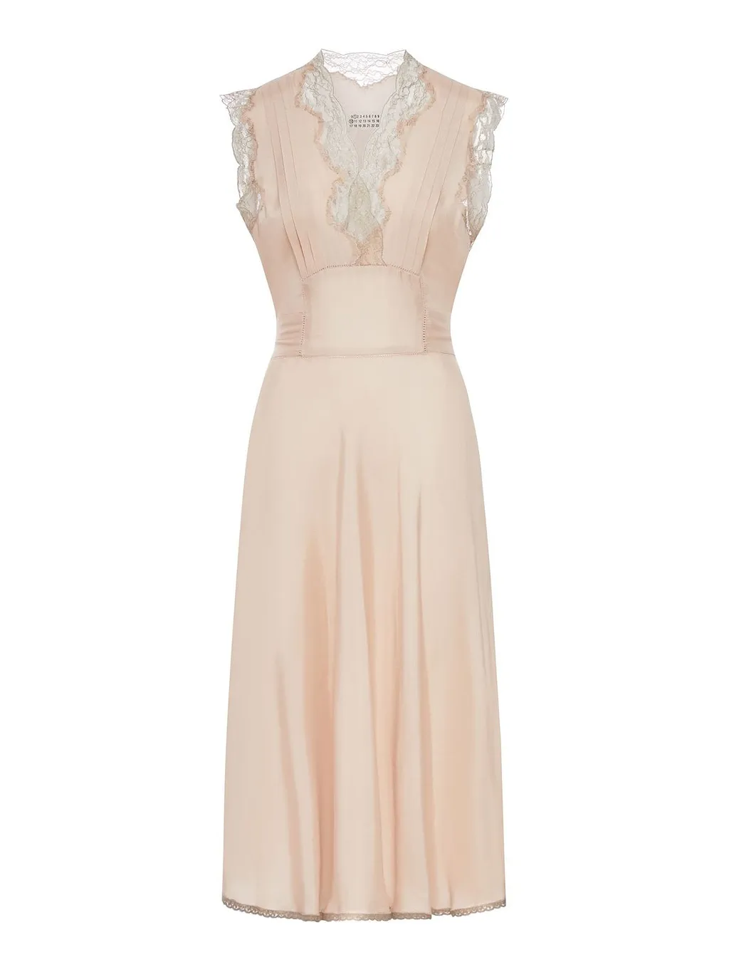 Maison Margiela Lace-Trim V-Neck Sleeveless Dress