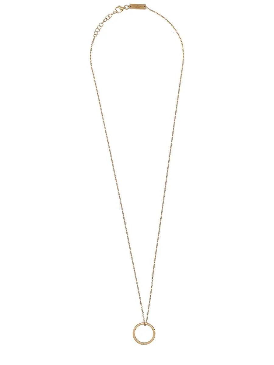Maison Margiela Logo Ring Pendant Necklace