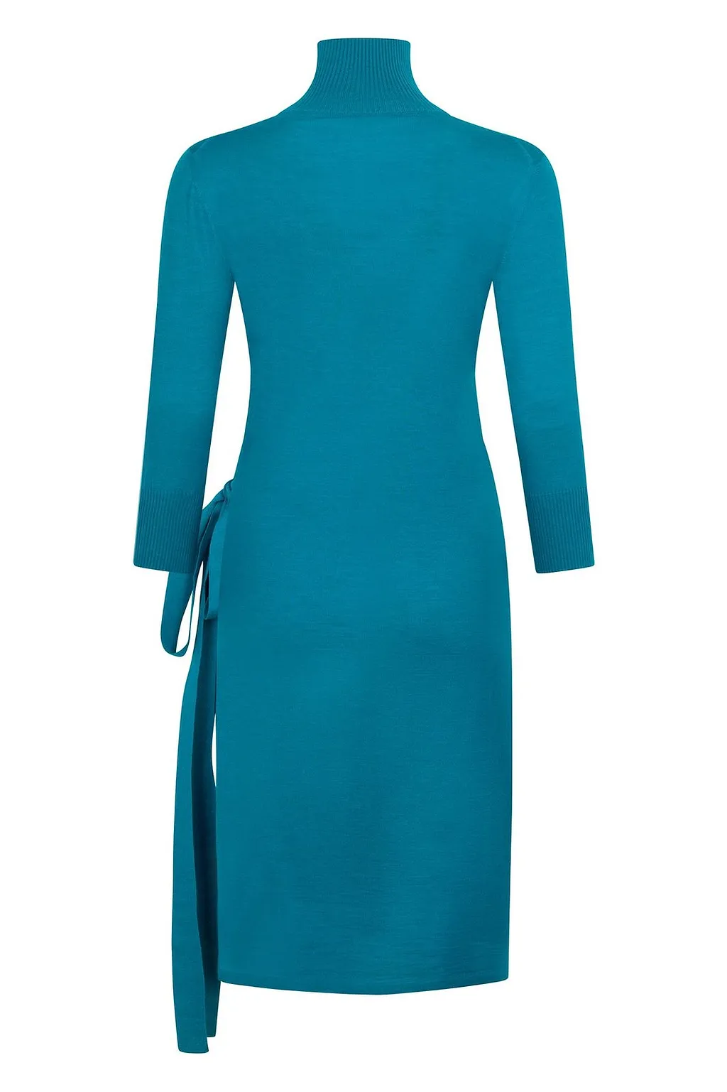 Malo Belted Turtleneck Knitted Midi Dress