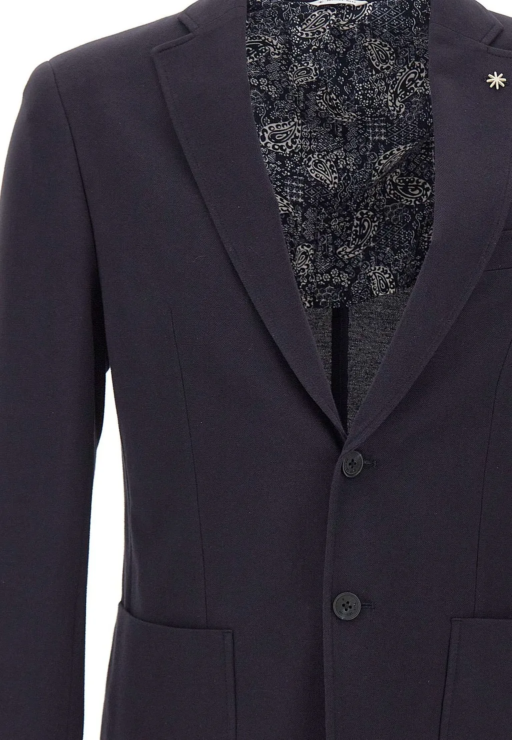 Manuel Ritz Single-Breasted Patch-Pocket Blazer