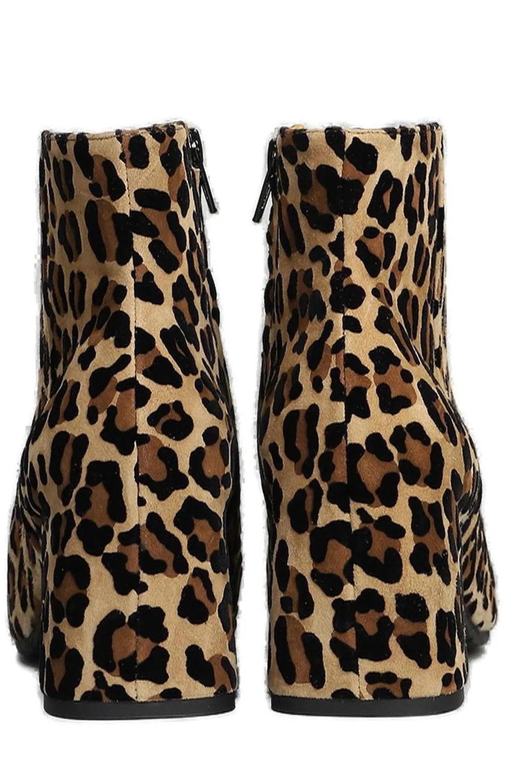 Mara Bini Leopard Printed Zipped Ankle Boots