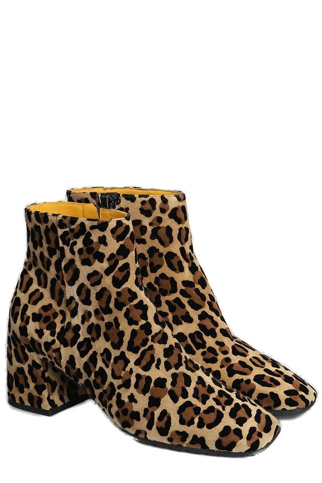 Mara Bini Leopard Printed Zipped Ankle Boots