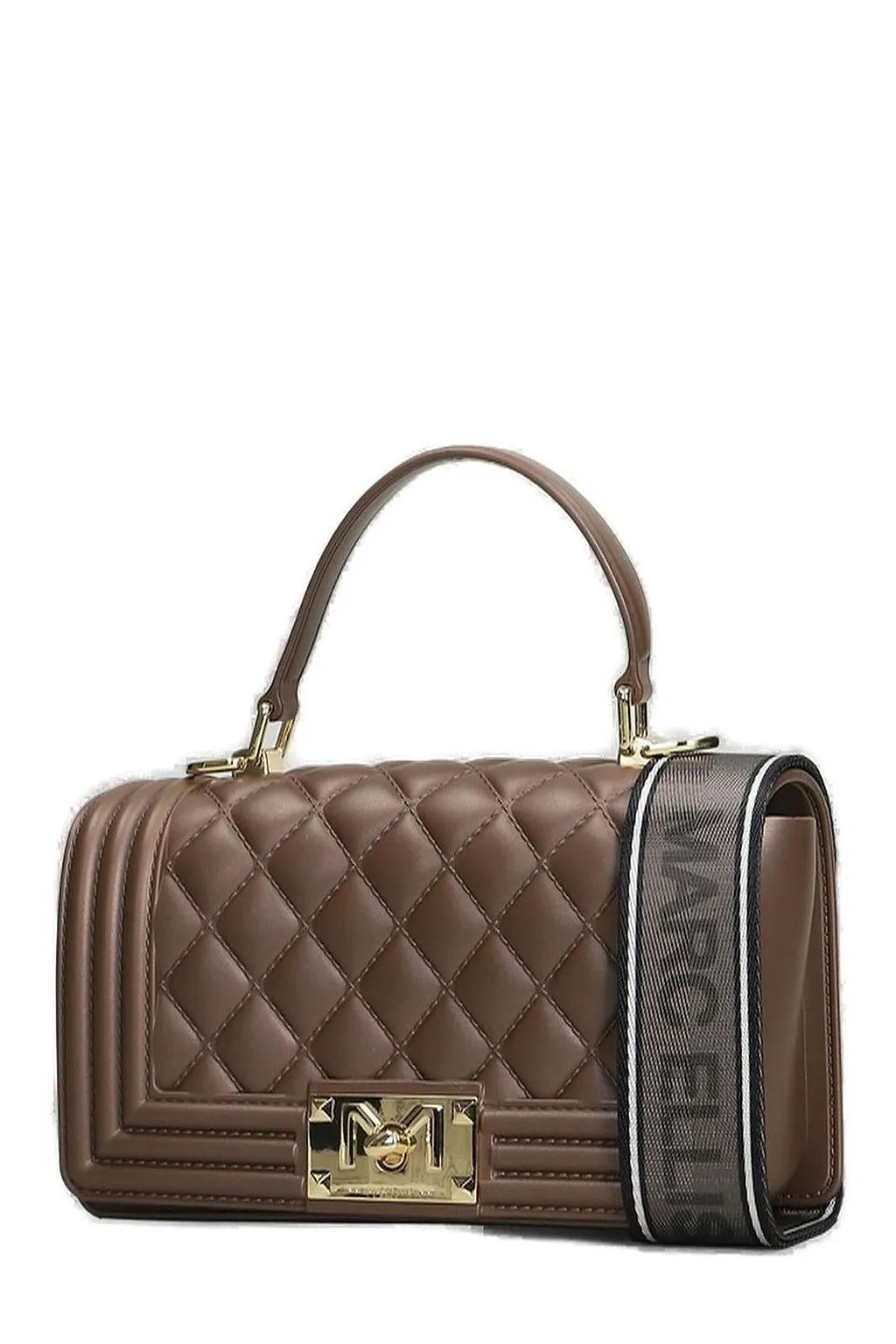 Marc Ellis Flat Square M Logo Plaque Shoulder Bag