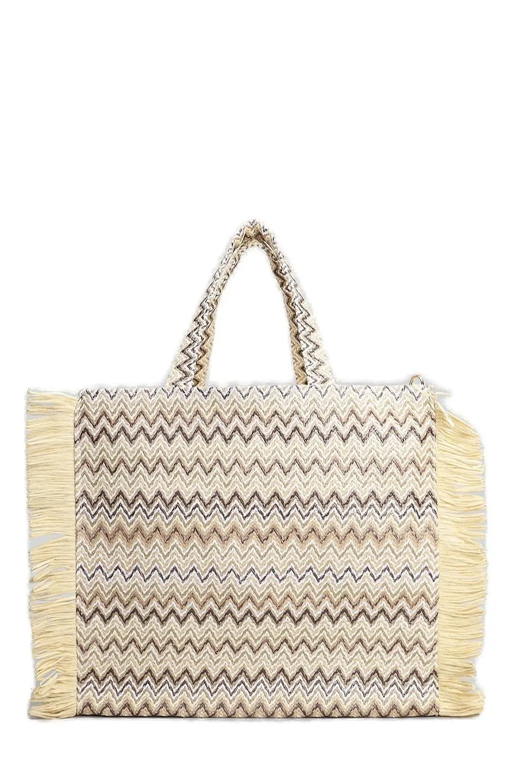Marc Ellis Logo Embroidered Fringed Tote Bag