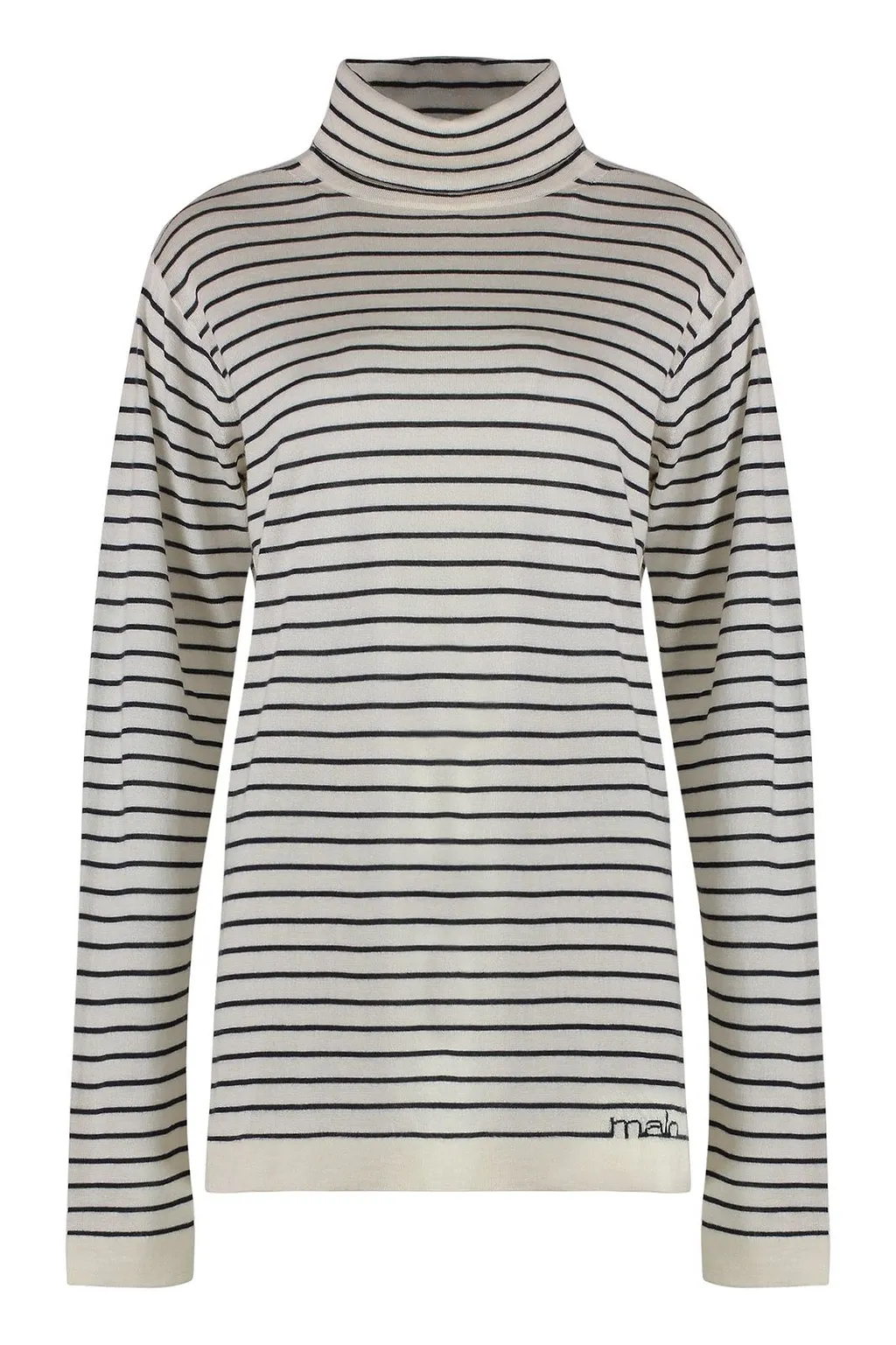 Malo Striped Turtleneck Knitted Sweater