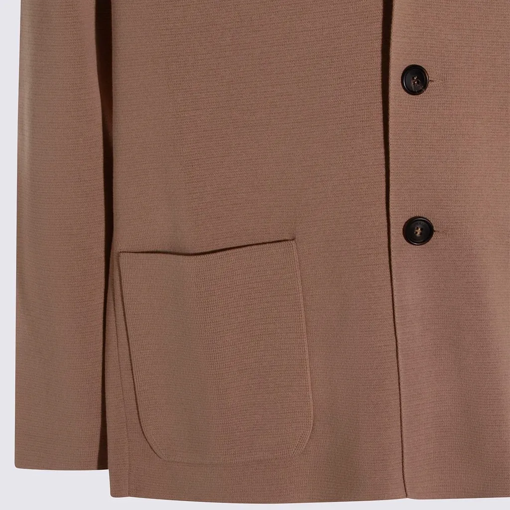 Malo Textured Buttoned Knitted Jacket