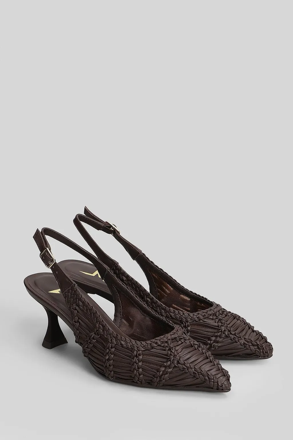 Marc Ellis Pointed-Toe Woven Slingback Pumps