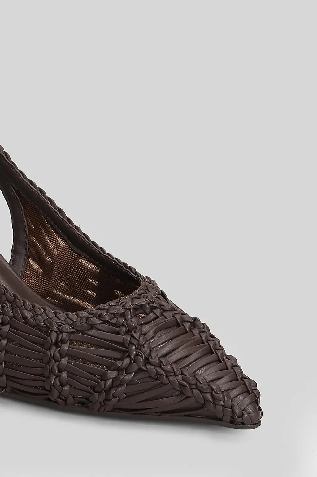Marc Ellis Pointed-Toe Woven Slingback Pumps