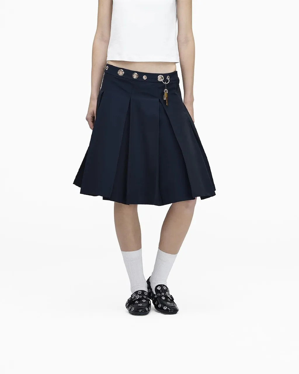 Marc Jacobs Safety Pin Pleated Midi Skirt