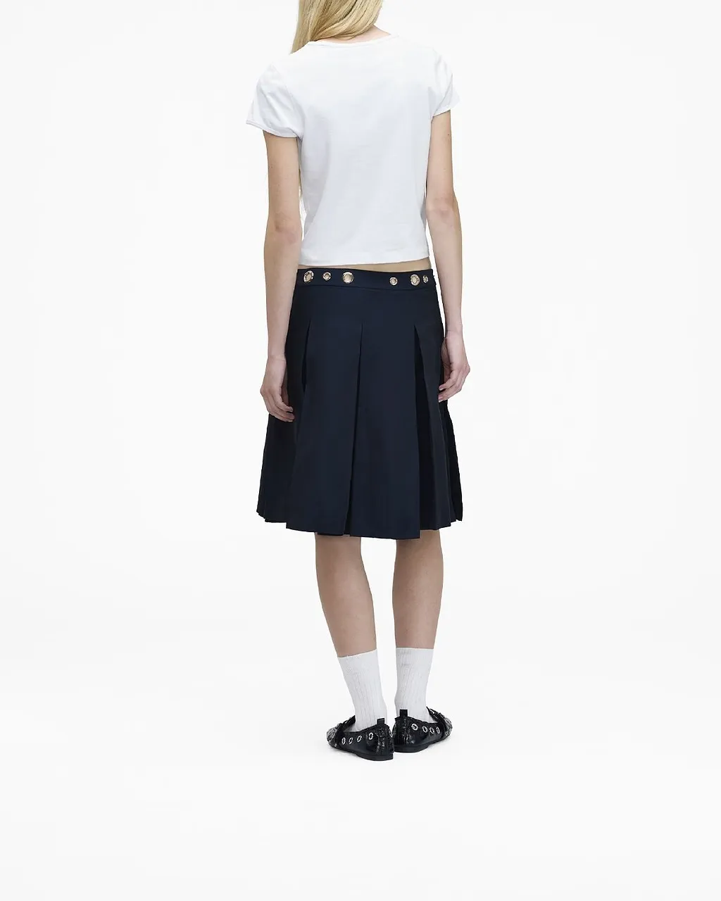 Marc Jacobs Safety Pin Pleated Midi Skirt