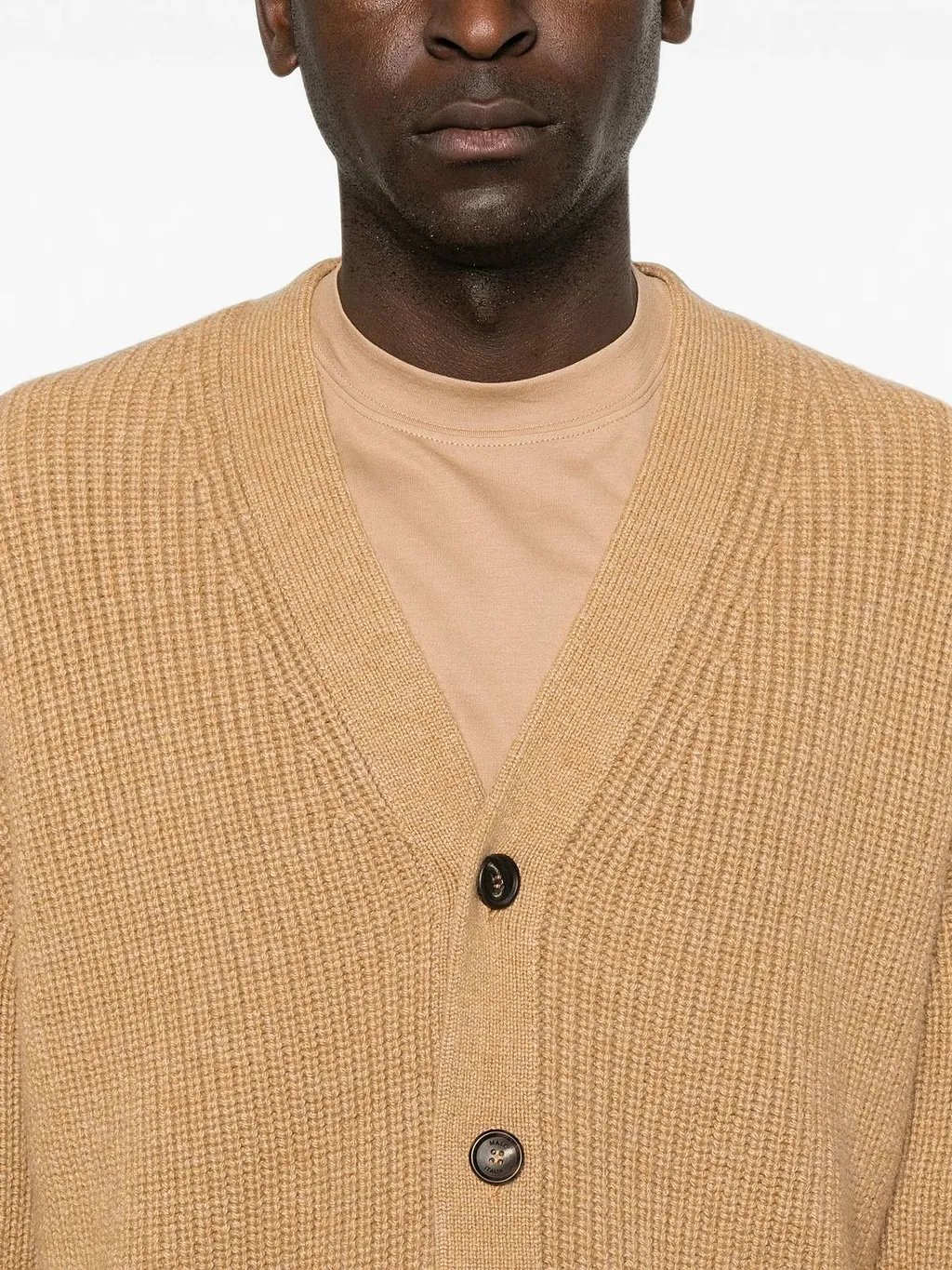 Malo Waffle-Knit Button Cardigan