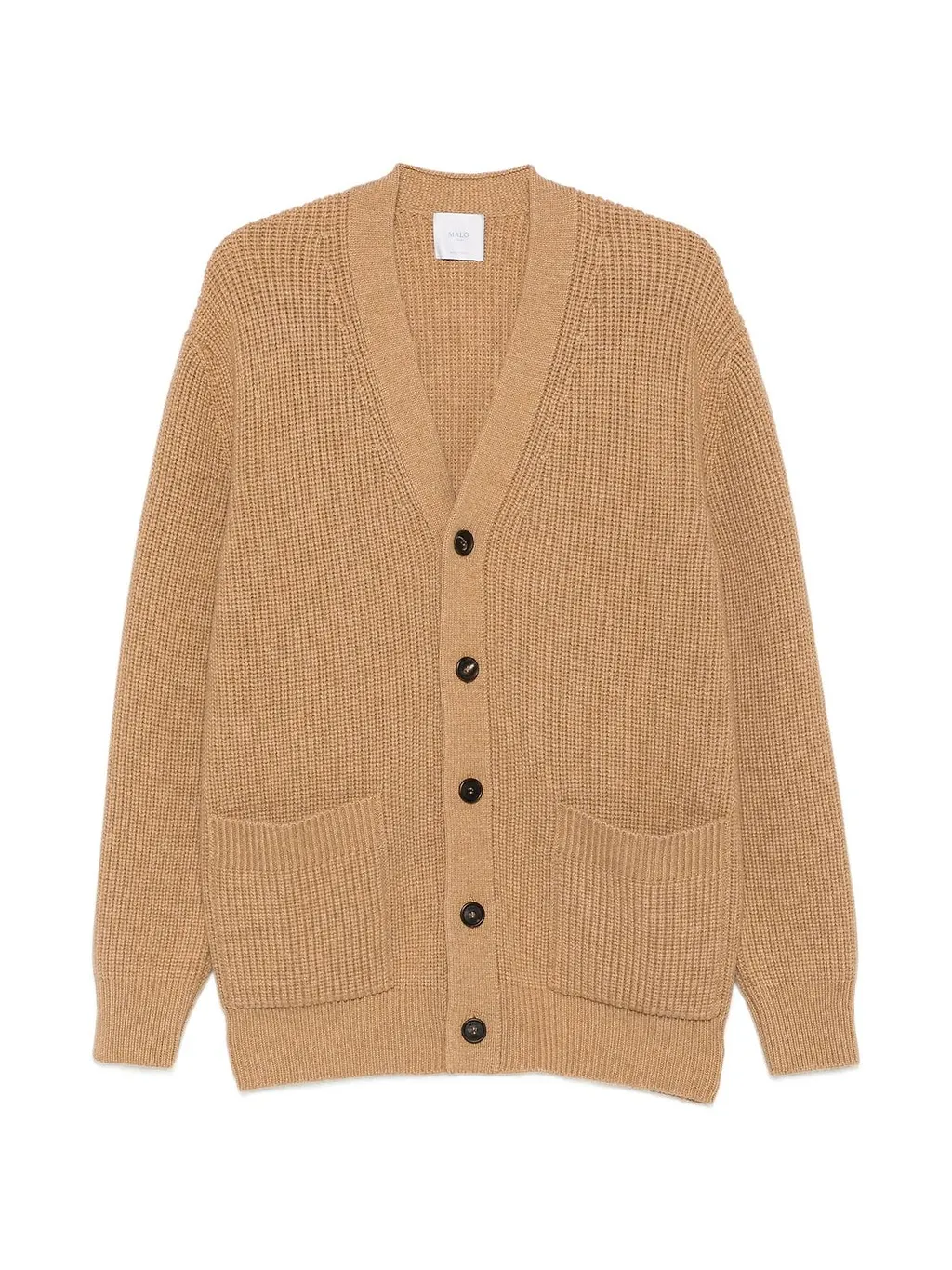 Malo Waffle-Knit Button Cardigan