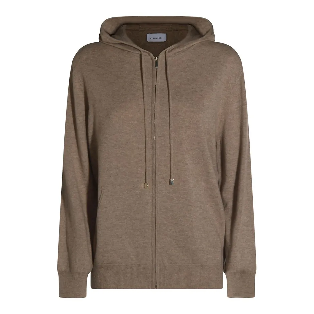 Malo Zip-Up Drawstring Hoodie