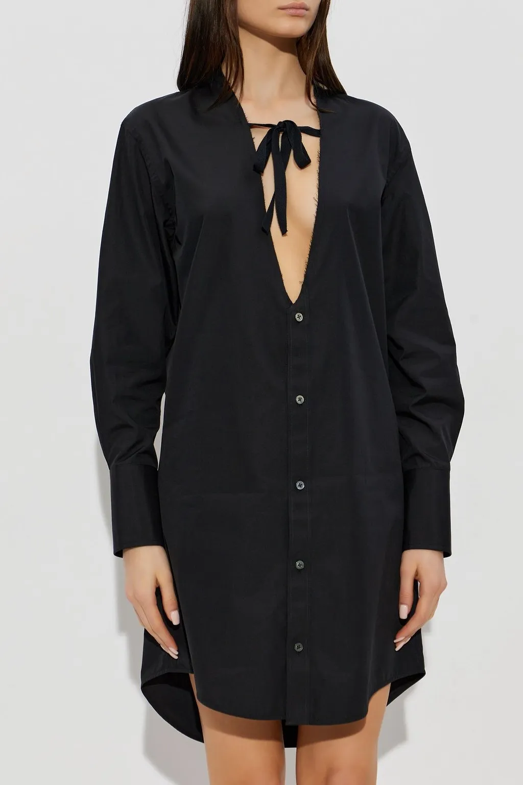 Maison Margiela Tie-Neck Shirt Dress