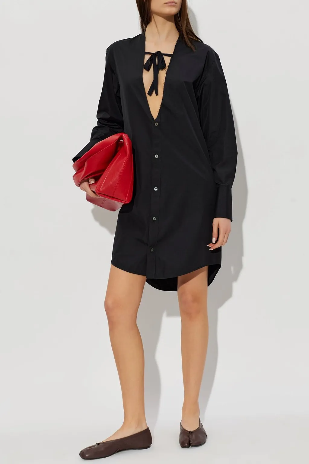Maison Margiela Tie-Neck Shirt Dress
