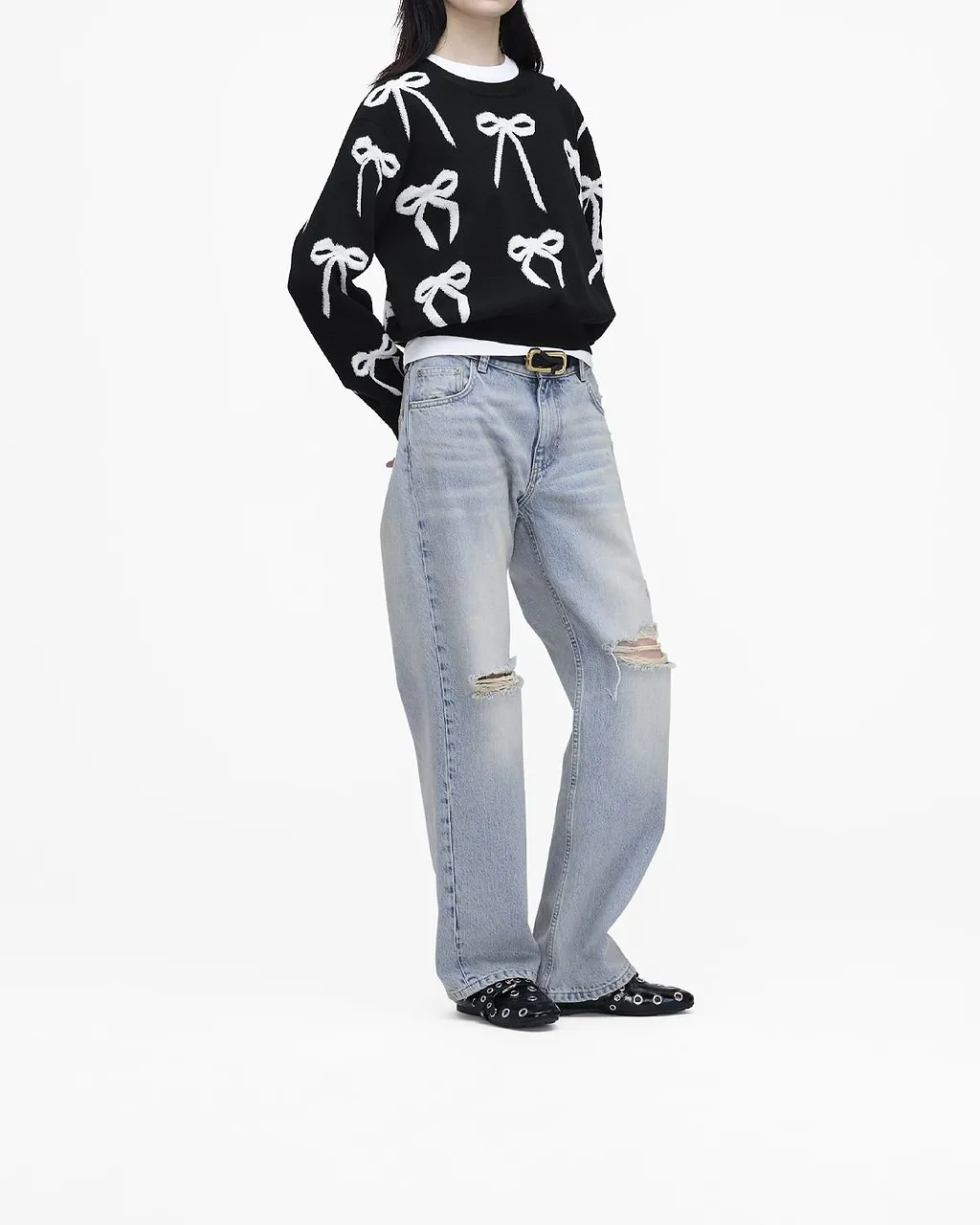 Marc Jacobs Bow Jacquard Knitted Sweater