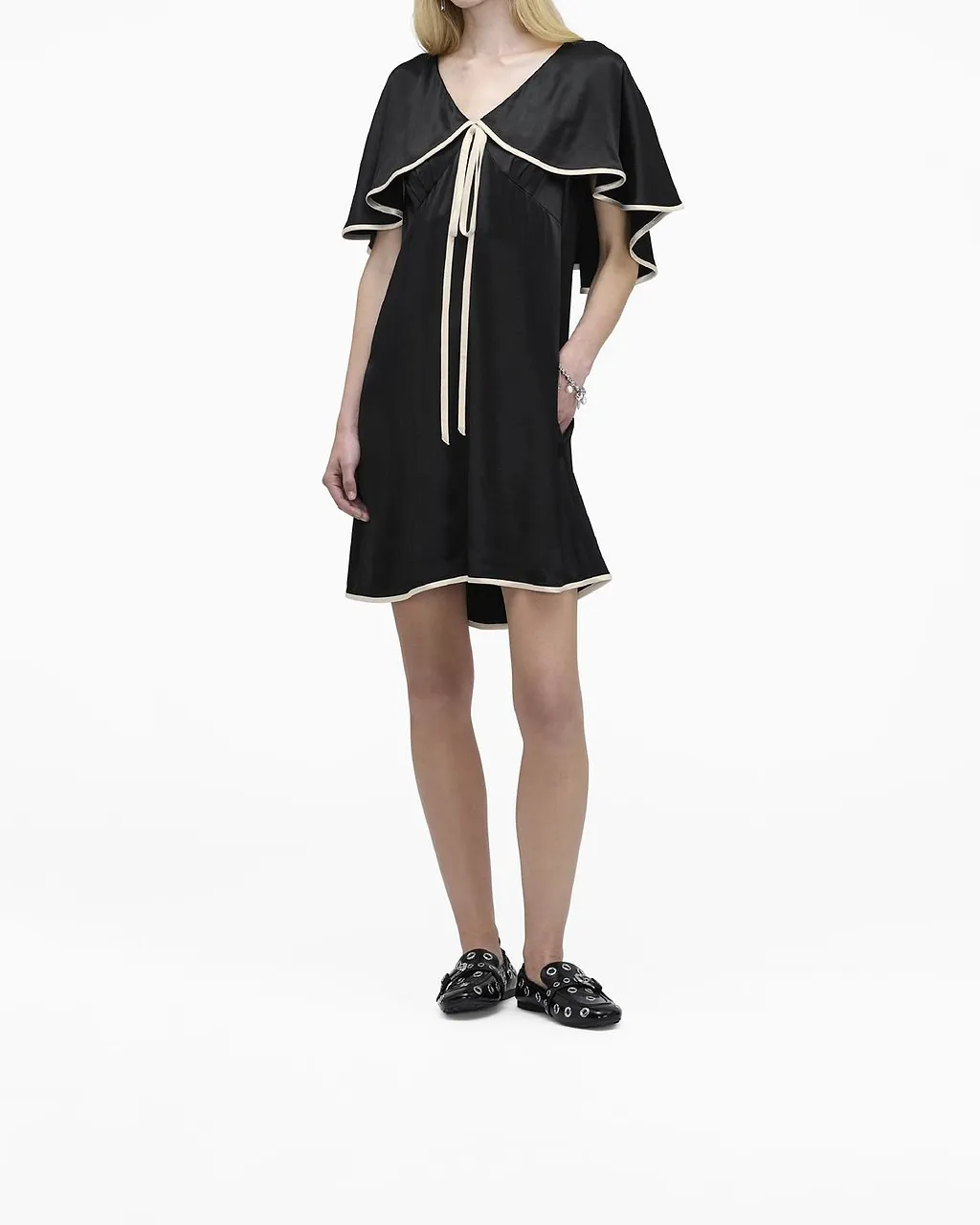 Marc Jacobs Contrast-Trim Cape Mini Dress
