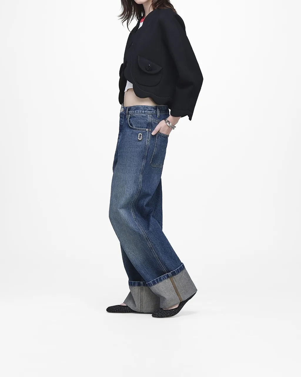 Marc Jacobs Daisy Scalloped Cropped Jacket